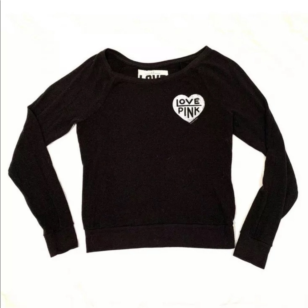 Victorias Secret Love Pink Graphic Long Sleeve Top